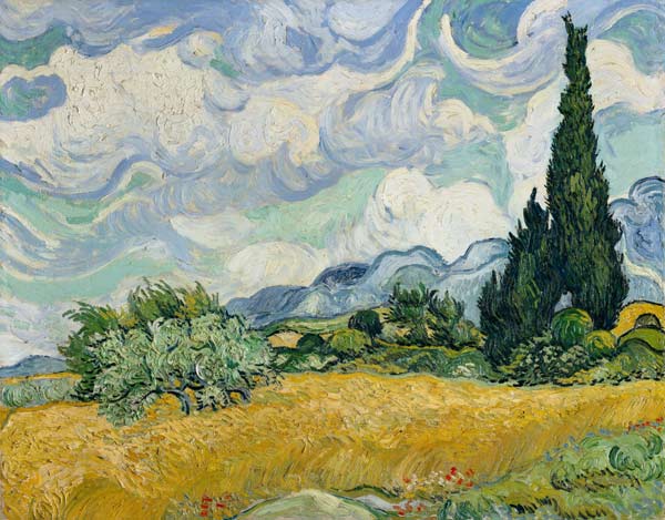 Champ de blé avec cyprès à Vincent van Gogh