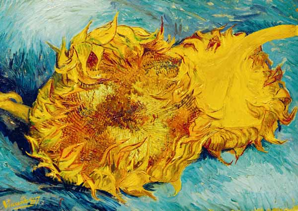 deux tournesols découpés à Vincent van Gogh
