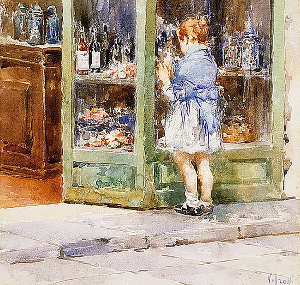 A girl at a shop window à Vincenzo Irolli