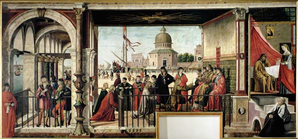 The Arrival of the English Ambassadors, from the St. Ursula Cycle à Vittore Carpaccio
