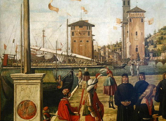 The Return of the Ambassadors, from the St. Ursula Cycle, 1490-94 (detail of 51114) à Vittore Carpaccio