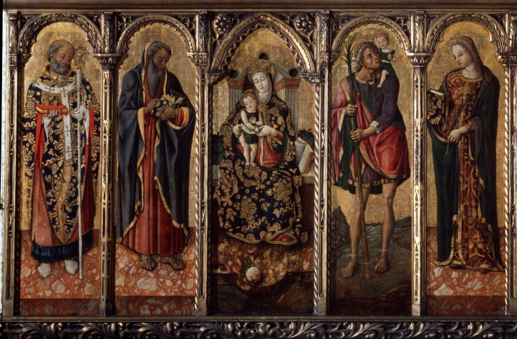 Madonna and Child with Saints (Polyptych, five separate panels) à Vittore Crivelli