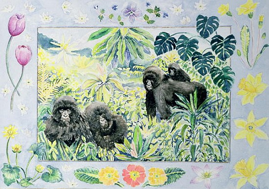 Mountain Gorillas (month of March from a calendar)  à Vivika  Alexander