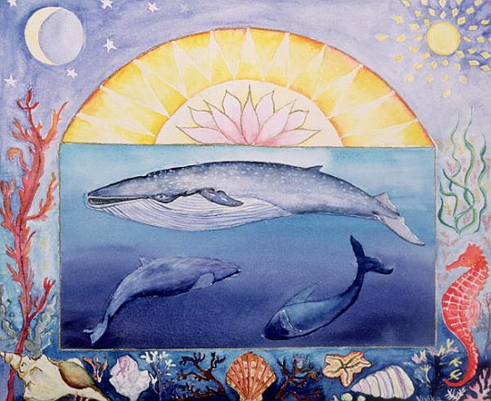 Whales (month of September from a calendar)  à Vivika  Alexander