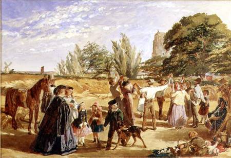 A Harvest scene in Norfolk: sketch for 'Hello Largesse' à W. M Egley