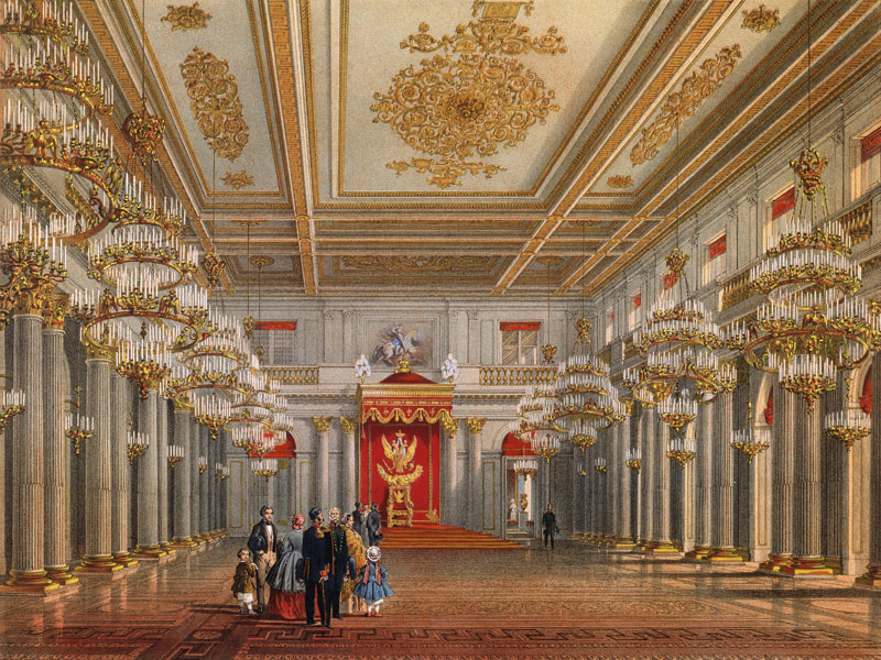 The George Hall (Great Throne Hall) of the Winter palace in St. Petersburg à Wassili Sadownikow