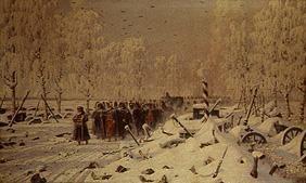 Retraite des troupes napoléoniennes de Russie.
