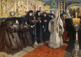 Visite de la tsarine dans un monastère de femme