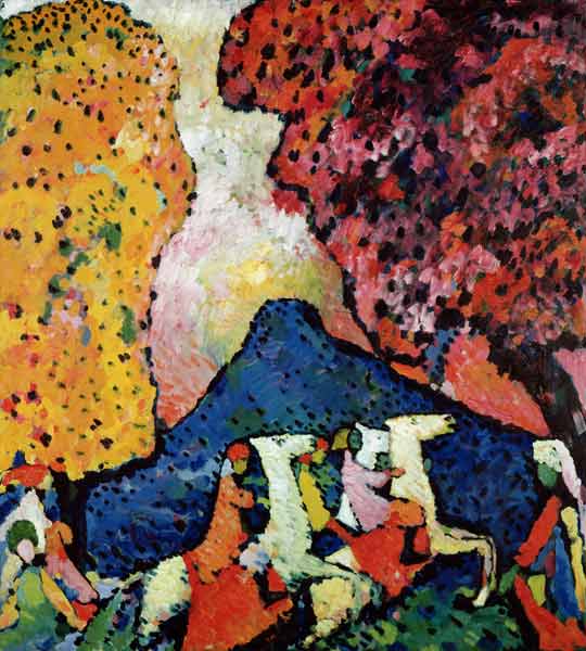 La montagne bleue à Vassily Kandinsky