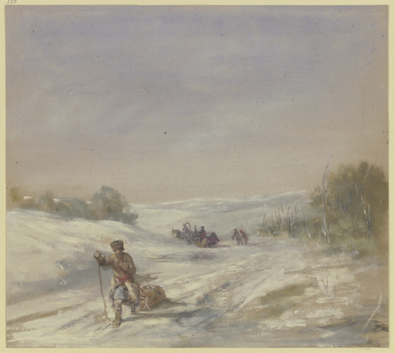 Snowy landscape à Wilhelm Amandus Beer
