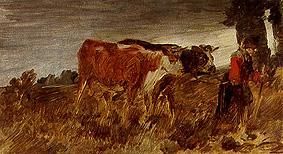 paysanne avec des vaches à Wilhelm Busch
