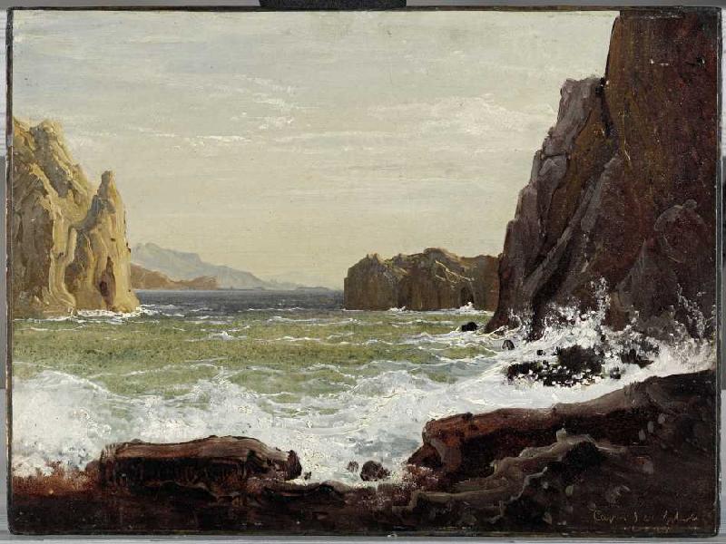 Küste von Capri à Wilhelm Ferd.August Schirmer
