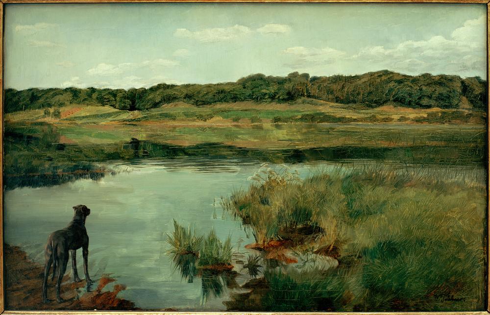 Mastiff at Lake Wesling à Wilhelm Trübner
