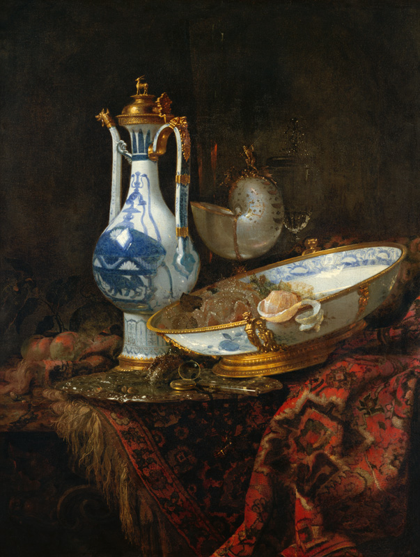 nature morte avec boîte et pot de Delft à Willem Kalf