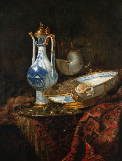 nature morte avec boîte et pot de Delft