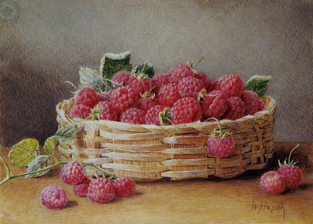 A Still Life of Raspberries in a Wicker Basket à William B. Hough