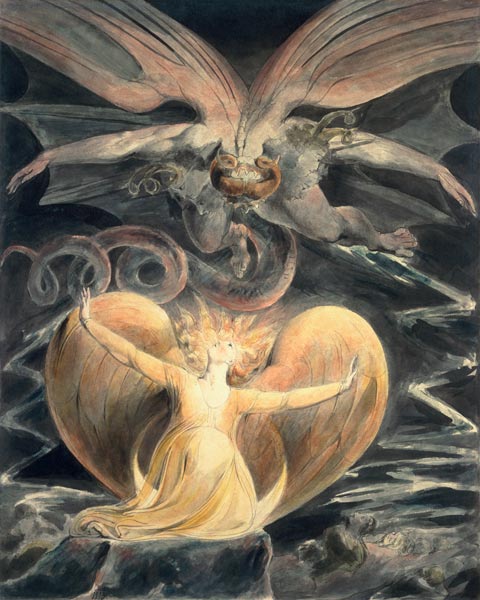 The Great Red Dragon and the Woman Clothed with the Sun à William Blake
