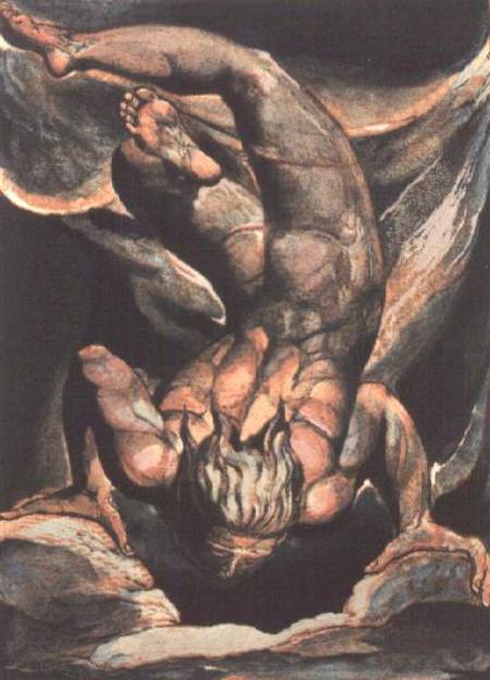 The First Book of Urizen; Man floating upside down à William Blake