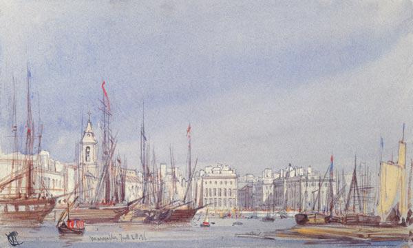 Bateaux dans le port de Marseille, 28 Juillet 1836