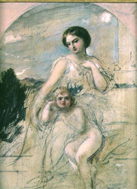 Mother and Child (board) à William Edward Frost