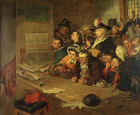 Awaiting News of the Arrest of Robespierre (1758-94) in 1794 à William Henry Fisk