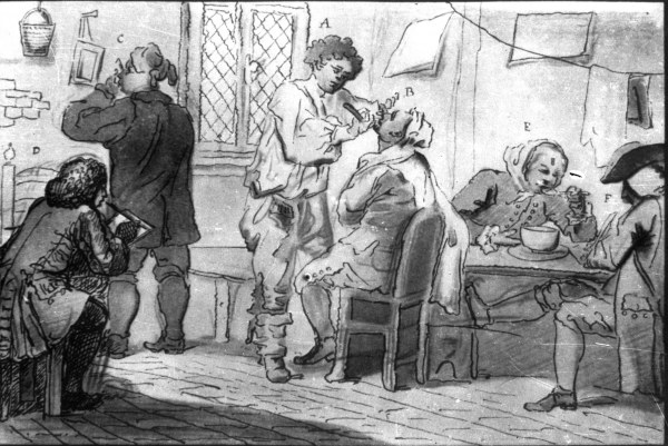 Hogarth, Morning toilet / drawing à William Hogarth