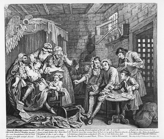 The Rake in Prison, plate VII, from ''A Rake''s Progress'' à William Hogarth