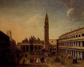 Venise, place Saint Marc avec de nombreux personnages