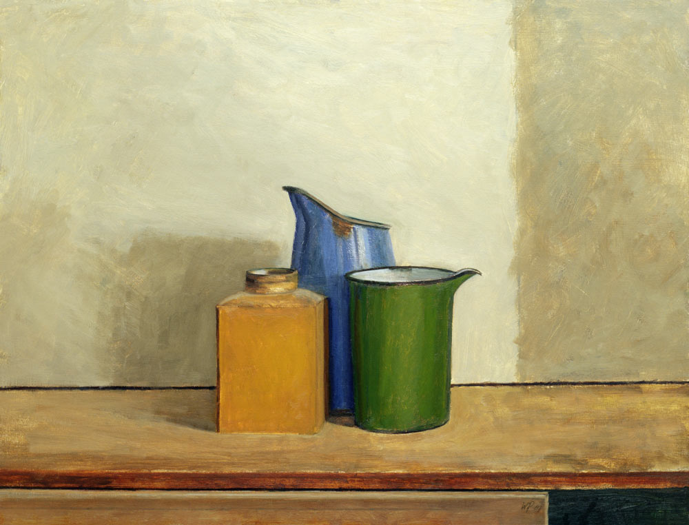 Three Tins Together (oil on board)  à William  Packer