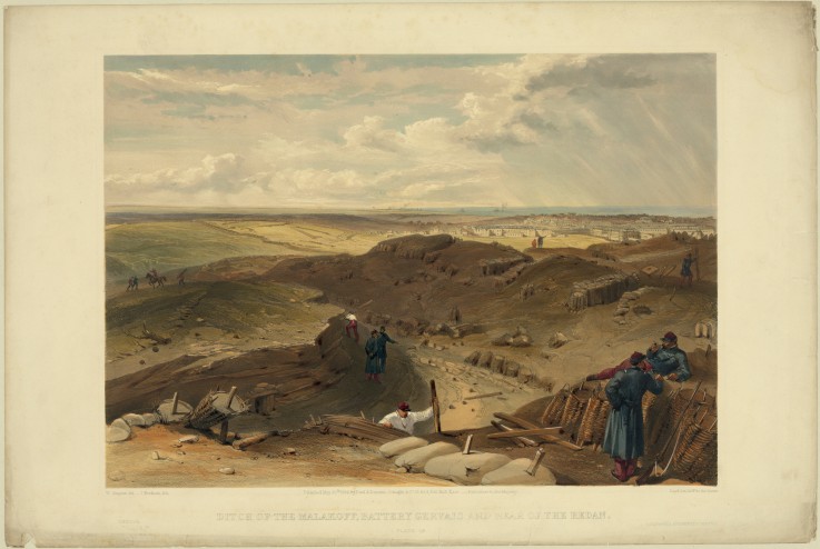 Malakoff redoubt, battery gervais and rear of the redan à William Simpson