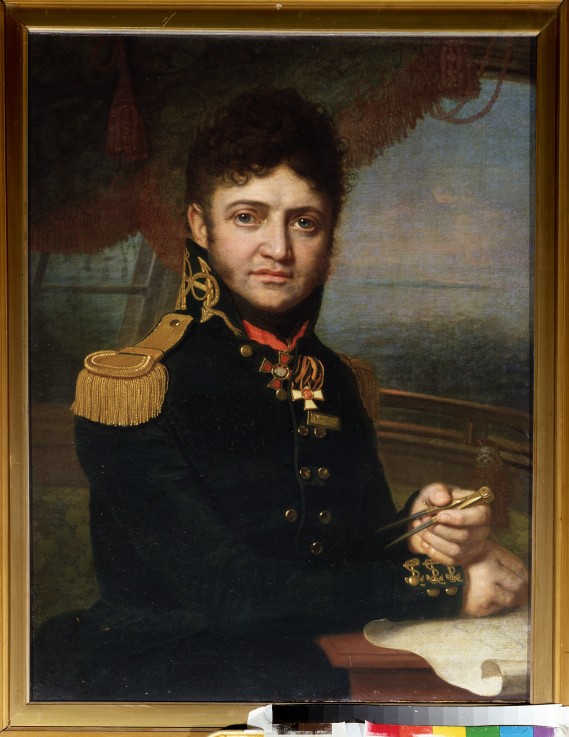 Portrait of the naval officer and discoverer Yuri F. Lisyansky (1773-1837) à Wladimir Lukitsch Borowikowski