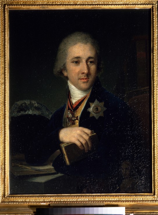 Portrait of the author, freemason Alexander Labzin (1766-1825) à Wladimir Lukitsch Borowikowski