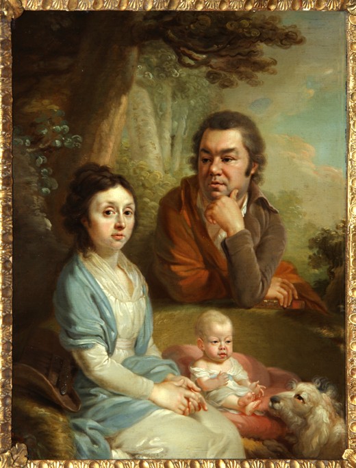 Portrait of Vasily Nebolsin, his Wife Avdotia and Child à Wladimir Lukitsch Borowikowski