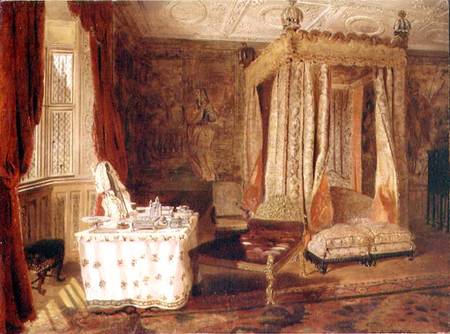 Interior of a Bedroom at Knole, Kent à W.S.P. Henderson