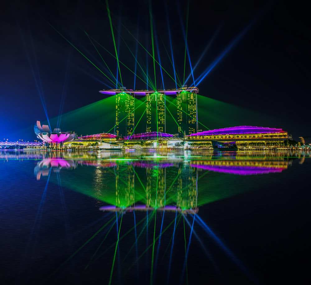 Singapore Marina Bay Sands Hotel Laser Light Show "WONDERFUL" à Zexsen Xie